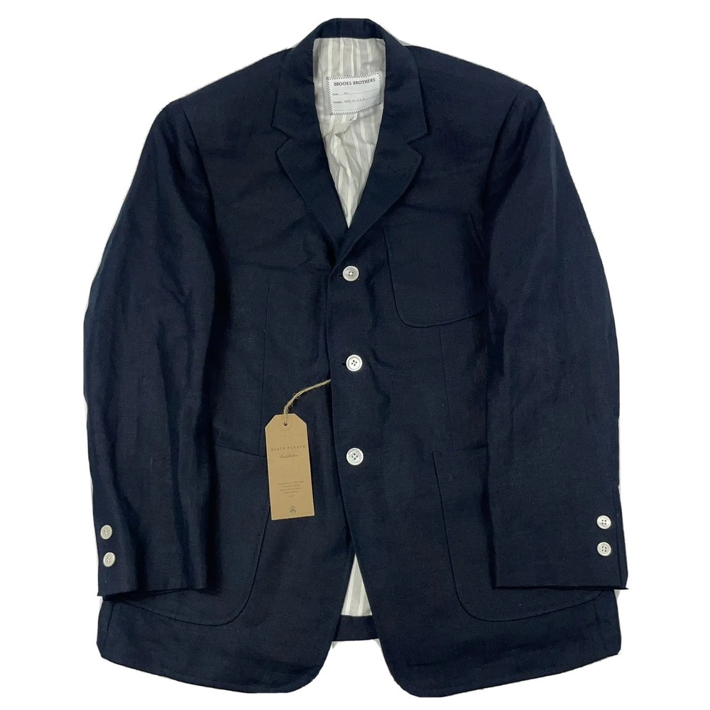 Brooks Brothers Black Fleece Linen Navy Womens Blazer Size‎ BB3 NWT